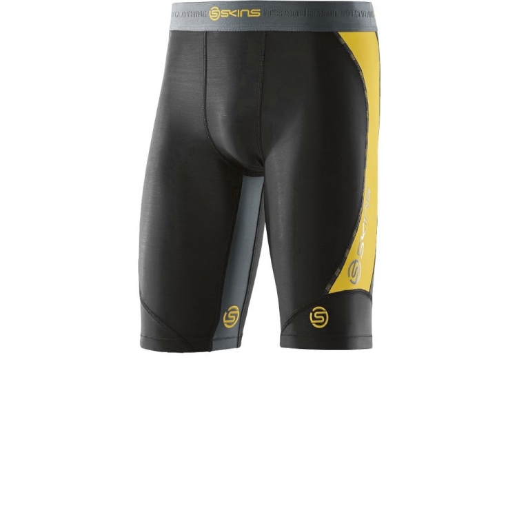 Skins Mens DNAmic Compression Half Tights (Black/Citron)