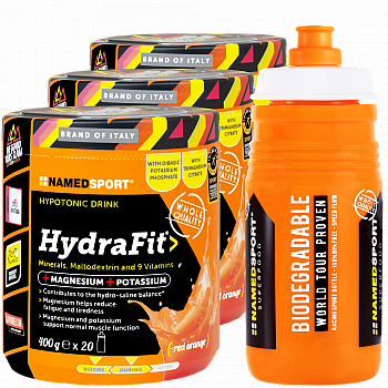 NAMEDSPORT HydraFit Hypotonic Drink Aktion | 3 Dosen + Flasche