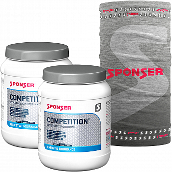 SPONSER Competition Sportdrink | 2 x 1000 g Dose & Sponser Schlauchtuch