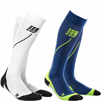 CEP Run 2.0 Compression Socks Herren | White & Blue