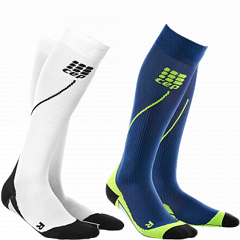 CEP Run 2.0 Compression Socks Herren | White & Blue