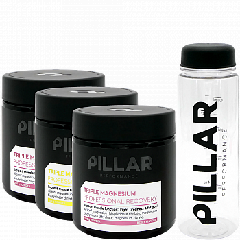 Pillar Performance Triple Magnesium Pulver | 3 Dosen + Shaker