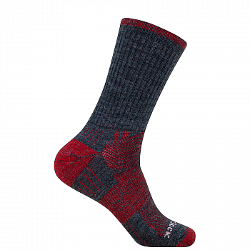 WRIGHTSOCK Escape MERINO Crew | Grey Fire Red | Mitteldick