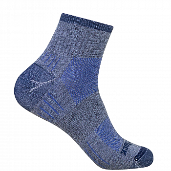 WRIGHTSOCK Escape Quarter | Ash Twist Blue | Mitteldick