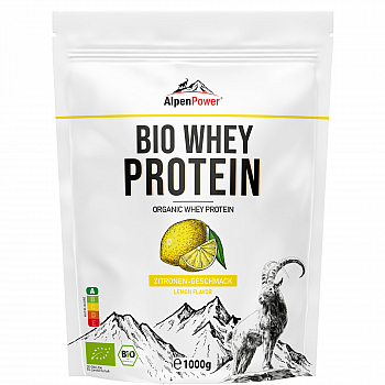 AlpenPower BIO Whey Protein Shake Zitrone | 1000 g | DE-KO-006