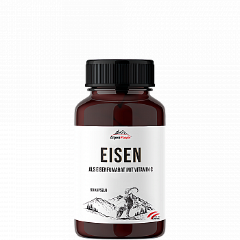 AlpenPower Eisen | Mit Vitamin C | 90 Kapseln