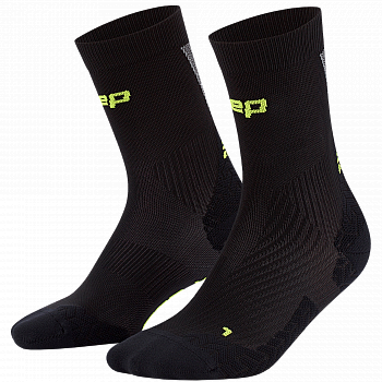 CEP Core Run Ultralight Mid Cut Compression Socks Herren | Black Grey