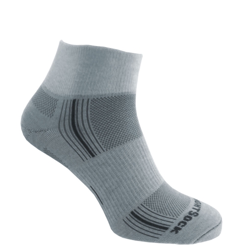 WRIGHTSOCK Stride Quarter | Light Grey | Mitteldick