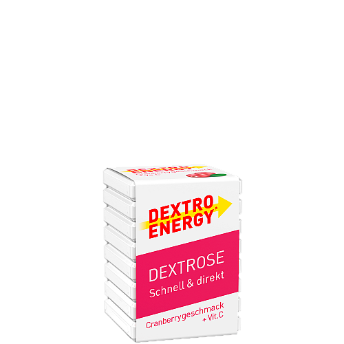 Dextro Energy Dextrose Wrfel Cranberry (46 g Wrfel)