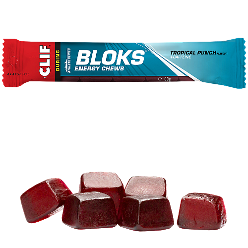 Clif Bloks Energy Chews Tropical Punch + Caffeine (60 g Beutel)