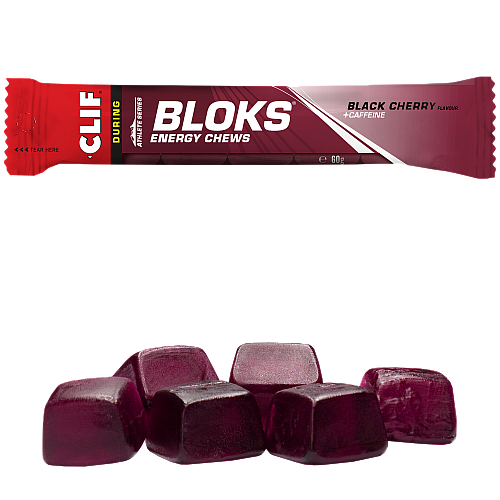 Clif Bloks Energy Chews Black Cherry + Caffeine (60 g Beutel)