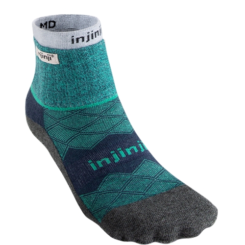 Injinji Liner+Runner Mini Crew Zehensocken | Everglade Green | Doppellagig