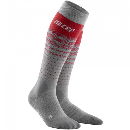 CEP Ski Thermo MERINO Compression Socks Damen | Grey Red