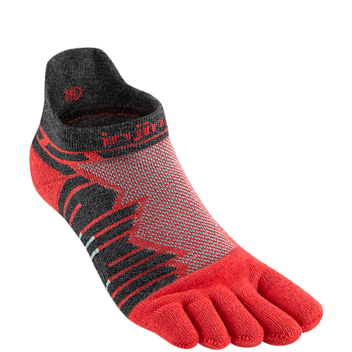 Injinji Ultra Run No Show Zehensocken | Lava Red | Mitteldick