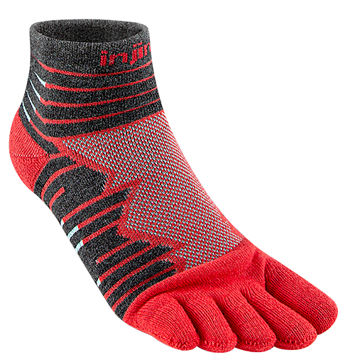 Injinji Ultra Run Mini-Crew Zehensocken | Lava Red | Mitteldick