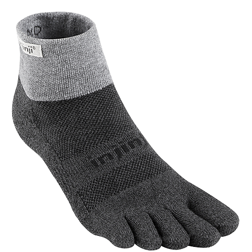 Injinji Trail Midweight Mini Crew Zehensocken | Granite Grey | Mitteldick