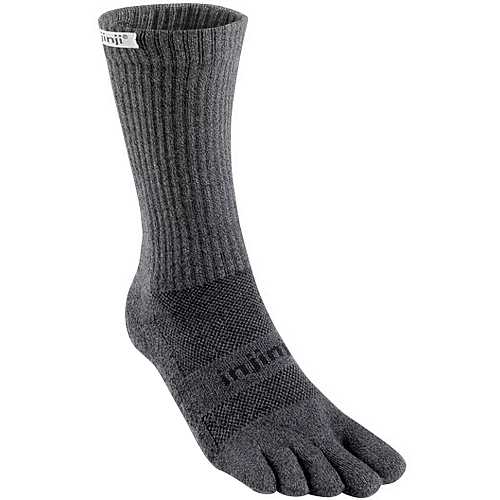 Injinji Trail Midweight Crew Zehensocken | Granite Grey | Mitteldick