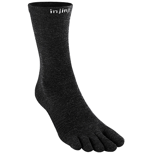 Injinji Liner Merino Crew Zehensocken | Slate Dark Black | Ultradnn