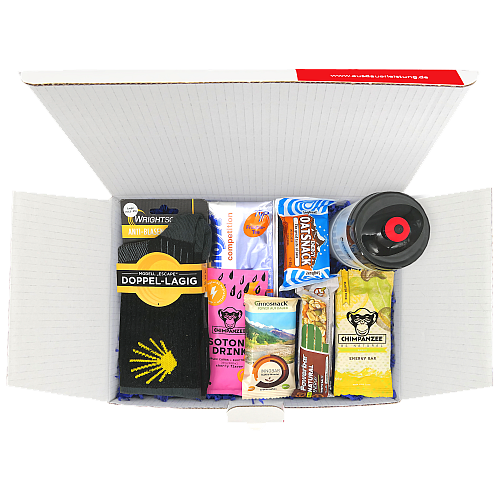 Wrightsock Wandersport Jakobsweg Geschenkbox von oben