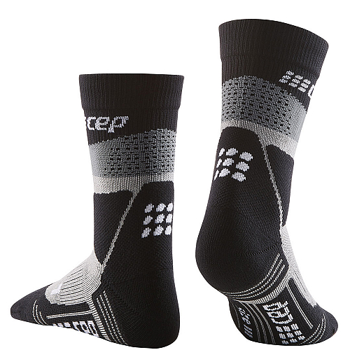 CEP Hiking Merino Mid Cut Compression Socks Herren | Grey Black