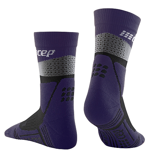 CEP Hiking Merino Mid Cut Compression Socks Herren | Grey Purple