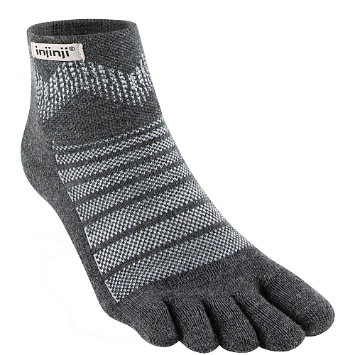 Injinji Outdoor Midweight Mini Crew Zehensocken | Slate Grey | Mitteldick