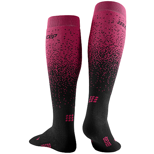 CEP Ski Merino Compression Socks Damen | Snowfall Black Purple WP20K