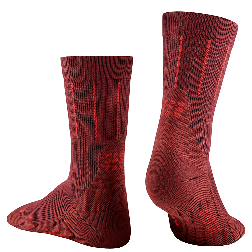 CEP The Run 4.0 Mid Cut Compression Socks Herren | Pinstripe Red WP3CN