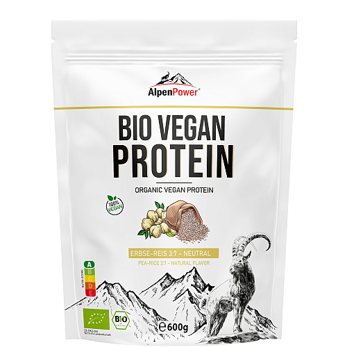 AlpenPower BIO Vegan Protein Erbse & Reis | DE-KO-006