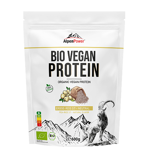 AlpenPower BIO Vegan Protein Erbse & Reis | DE-KO-006