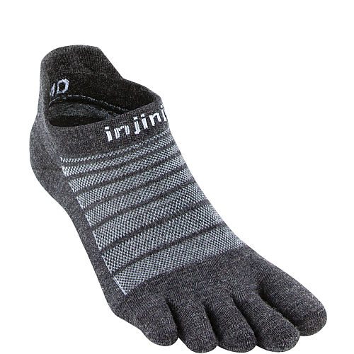 Injinji Run Lightweight No Show Merino Zehensocken | Slate Grey | Dnn