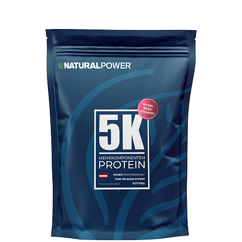 Natural Power 5 Komponenten Protein | 1000 g Beutel | Heidelbeere-Joghurt