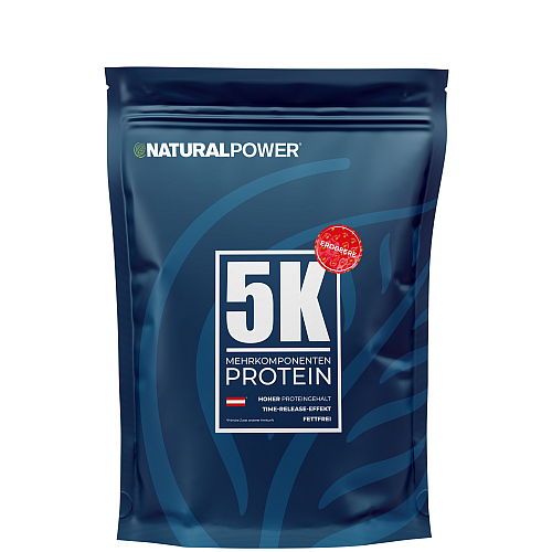 Natural Power 5 Komponenten Protein | 1000 g Beutel | Erdbeere