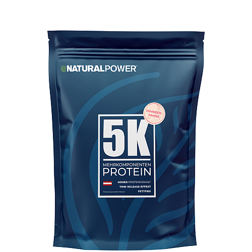 Natural Power 5 Komponenten Protein | 1000 g Beutel | Himbeer-Sahne