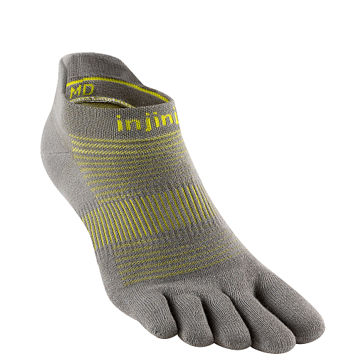 Injinji Run Lightweight No Show Zehensocken | Neon Silver | Dnn