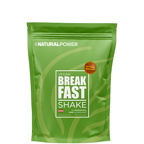 Natural Power Vegan Breakfast Shake | 800 g | Schoko Banane + Koffein
