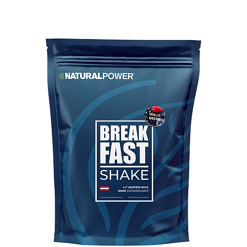 Natural Power Breakfast Shake | 800 g | Waldbeere + Koffein