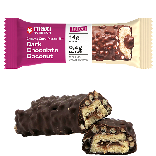 MAXI NUTRITION Creamy Core Protein Bar | Dunkle Schokolade-Kokos (Dark Chocolate-Coconut)