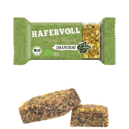 Hafervoll Organic Flapjack Chia & Pistachio (60 g)  