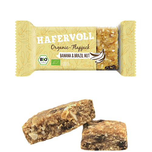 HAFERVOLL Flapjack 60 g Riegel Banana-Brazil Nut