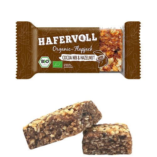 HAFERVOLL Flapjack 60 g Riegel Cocoa Nib-Hazelnut