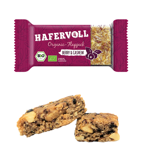 HAFERVOLL Flapjack 60 g Riegel Berry & Cashew