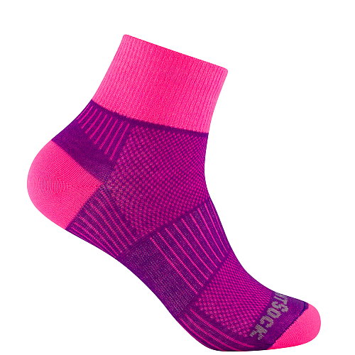 WRIGHTSOCK Coolmesh II Quarter | Plum Pink | Dnn