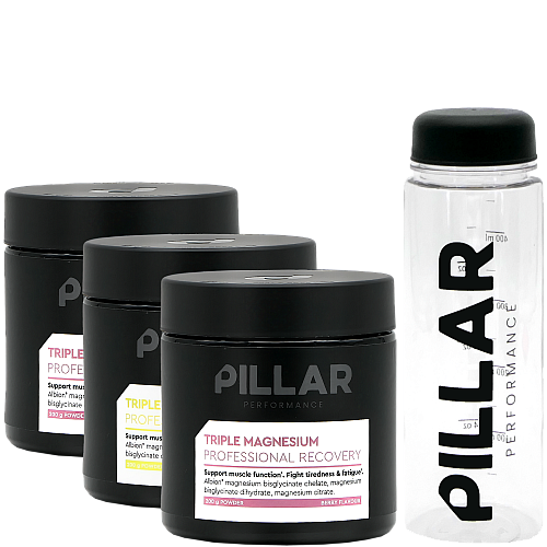 Pillar Performance Triple Magnesium Pulver | 3 Dosen + Shaker