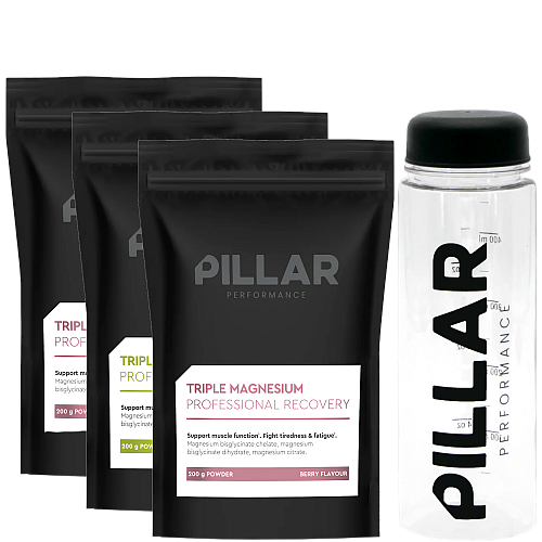 Pillar Performance Triple Magnesium Pulver | 3 Beutel + Shaker