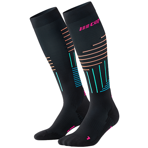 CEP The Run 4.0 Compression Socks Damen | Black-Neon Pink