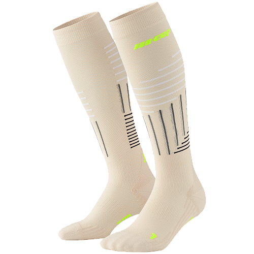 CEP The Run 4.0 Compression Socks Herren | Cream Neon Yellow