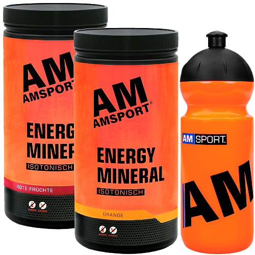 AMSPORT Energy Mineral Drink | 2 x 1700 g + Trinkflasche