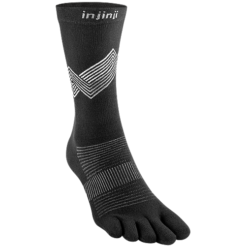 Injinji Run Lightweight Crew Zehensocken | Black | Dnn