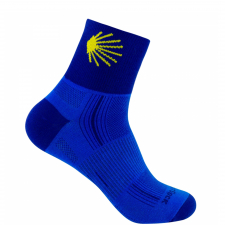 WRIGHTSOCK Stride Quarter | Jakobsweg Design Blue Royal | Mitteldick